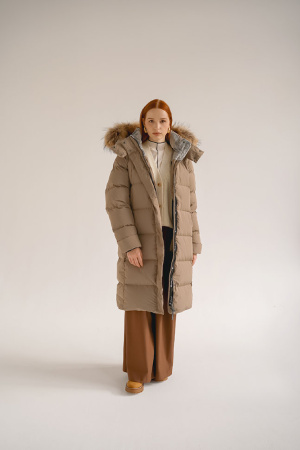 Пальто пуховое Аманда Nordic Goose (Женский; 46; Капучино без*Меха)
